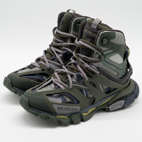 size 39 - Balenciaga Track Hike Boots High Grey Green Khaki - Picture 1 of 14